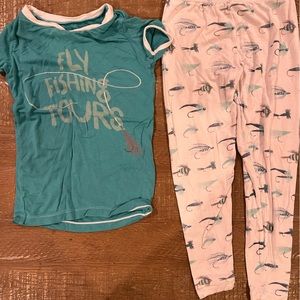 Kickee Pants size 4T “ fly fishing” pajamas